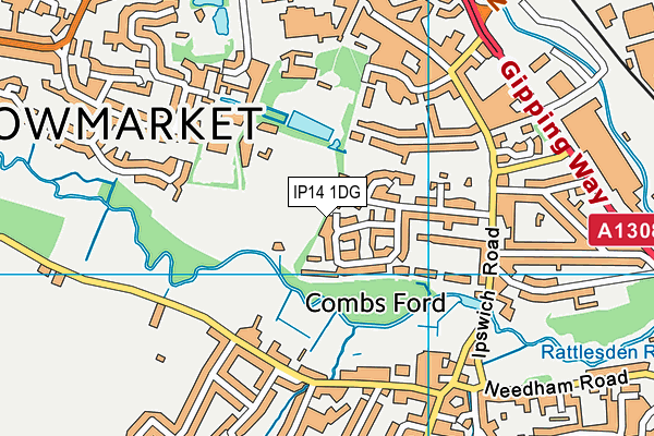 IP14 1DG map - OS VectorMap District (Ordnance Survey) IP14 1DG map - OS VectorMap District (Ordnance Survey)