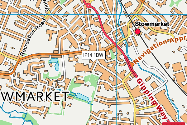 IP14 1DW map - OS VectorMap District (Ordnance Survey) IP14 1DW map - OS VectorMap District (Ordnance Survey)