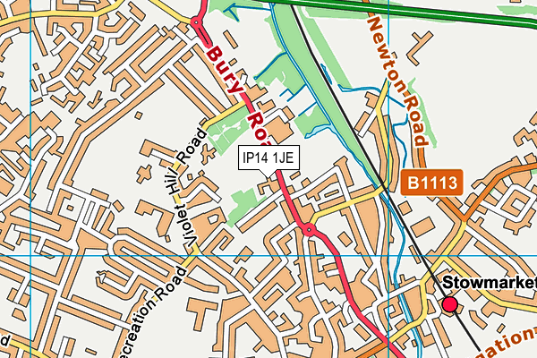 IP14 1JE map - OS VectorMap District (Ordnance Survey) IP14 1JE map - OS VectorMap District (Ordnance Survey)