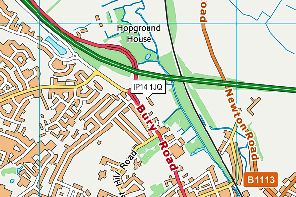 IP14 1JQ map - OS VectorMap District (Ordnance Survey) IP14 1JQ map - OS VectorMap District (Ordnance Survey)