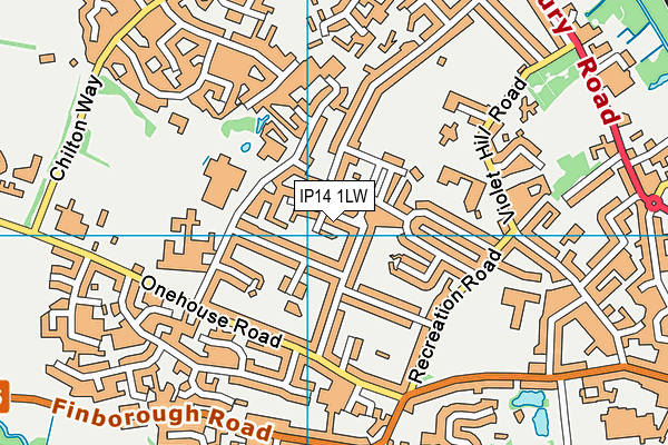 IP14 1LW map - OS VectorMap District (Ordnance Survey) IP14 1LW map - OS VectorMap District (Ordnance Survey)