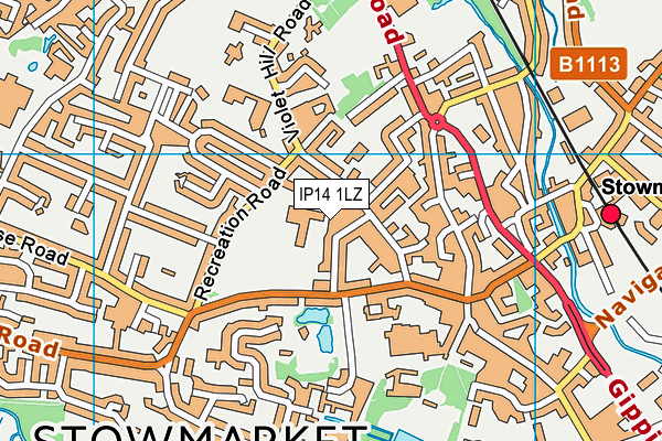 IP14 1LZ map - OS VectorMap District (Ordnance Survey) IP14 1LZ map - OS VectorMap District (Ordnance Survey)