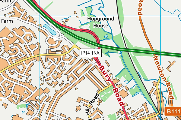 IP14 1NA map - OS VectorMap District (Ordnance Survey) IP14 1NA map - OS VectorMap District (Ordnance Survey)