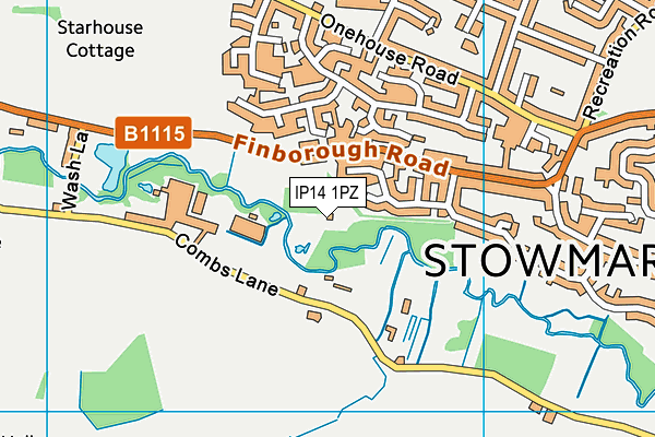 IP14 1PZ map - OS VectorMap District (Ordnance Survey) IP14 1PZ map - OS VectorMap District (Ordnance Survey)