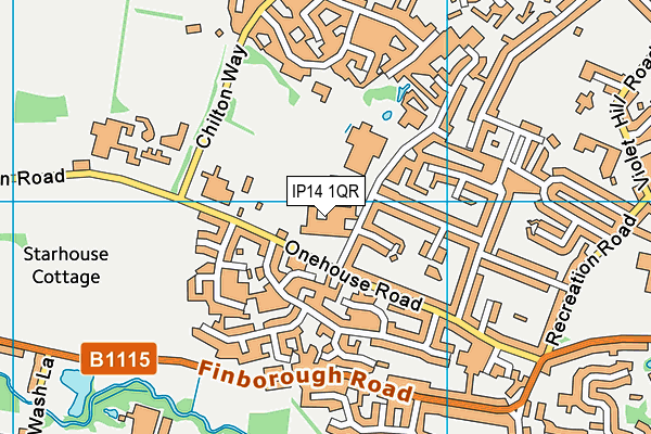 IP14 1QR map - OS VectorMap District (Ordnance Survey) IP14 1QR map - OS VectorMap District (Ordnance Survey)