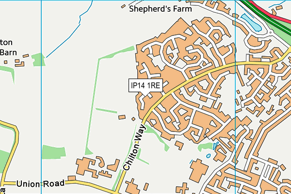 IP14 1RE map - OS VectorMap District (Ordnance Survey) IP14 1RE map - OS VectorMap District (Ordnance Survey)