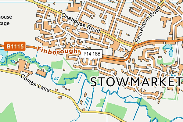 IP14 1SB map - OS VectorMap District (Ordnance Survey) IP14 1SB map - OS VectorMap District (Ordnance Survey)
