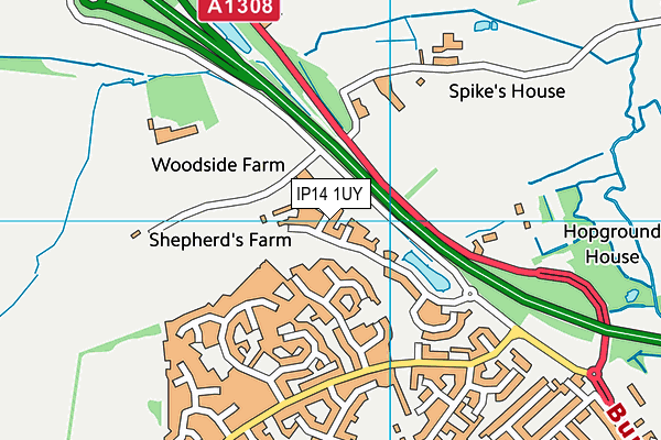 IP14 1UY map - OS VectorMap District (Ordnance Survey) IP14 1UY map - OS VectorMap District (Ordnance Survey)