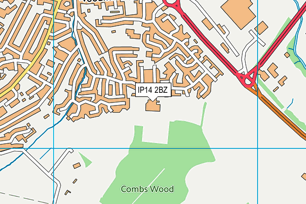 IP14 2BZ map - OS VectorMap District (Ordnance Survey) IP14 2BZ map - OS VectorMap District (Ordnance Survey)