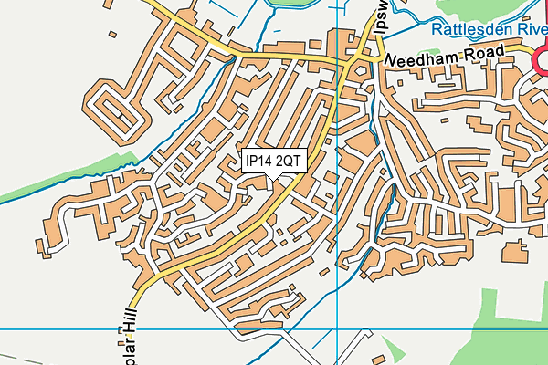 IP14 2QT map - OS VectorMap District (Ordnance Survey) IP14 2QT map - OS VectorMap District (Ordnance Survey)