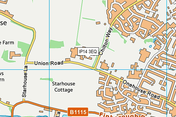 IP14 3EQ map - OS VectorMap District (Ordnance Survey) IP14 3EQ map - OS VectorMap District (Ordnance Survey)
