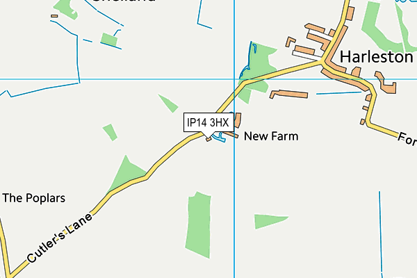 IP14 3HX map - OS VectorMap District (Ordnance Survey) IP14 3HX map - OS VectorMap District (Ordnance Survey)