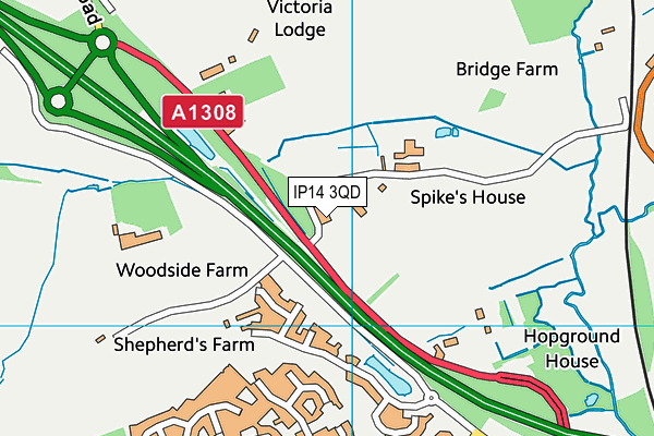 IP14 3QD map - OS VectorMap District (Ordnance Survey) IP14 3QD map - OS VectorMap District (Ordnance Survey)