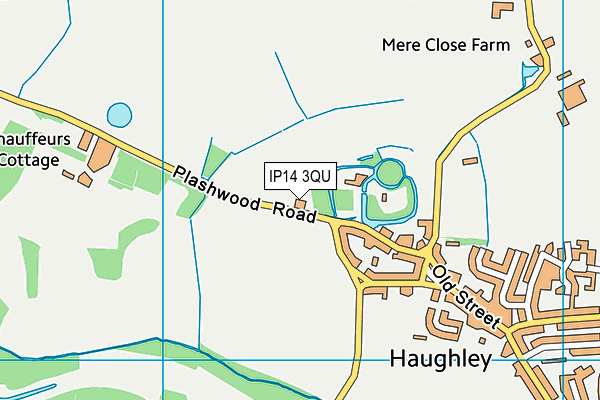 IP14 3QU map - OS VectorMap District (Ordnance Survey) IP14 3QU map - OS VectorMap District (Ordnance Survey)