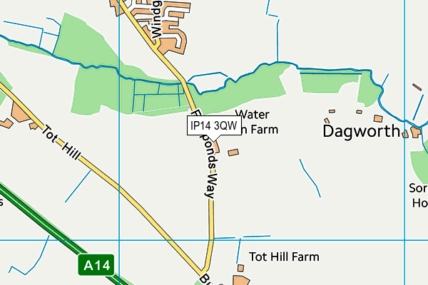 IP14 3QW map - OS VectorMap District (Ordnance Survey) IP14 3QW map - OS VectorMap District (Ordnance Survey)