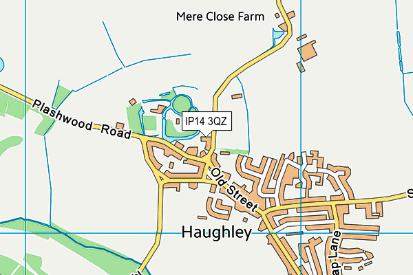 IP14 3QZ map - OS VectorMap District (Ordnance Survey)