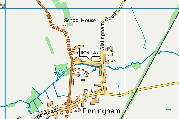 IP14 4JA map - OS VectorMap District (Ordnance Survey) IP14 4JA map - OS VectorMap District (Ordnance Survey)