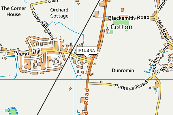IP14 4NA map - OS VectorMap District (Ordnance Survey) IP14 4NA map - OS VectorMap District (Ordnance Survey)