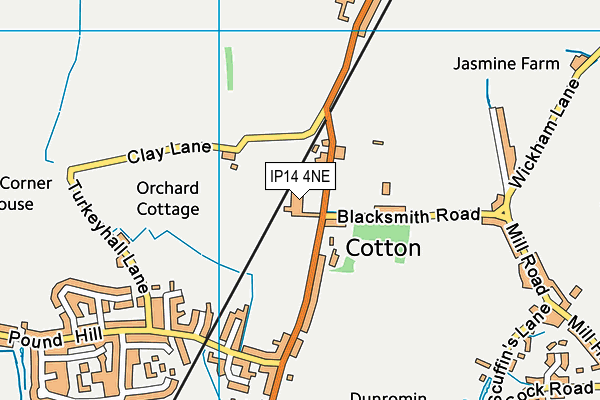 IP14 4NE map - OS VectorMap District (Ordnance Survey) IP14 4NE map - OS VectorMap District (Ordnance Survey)