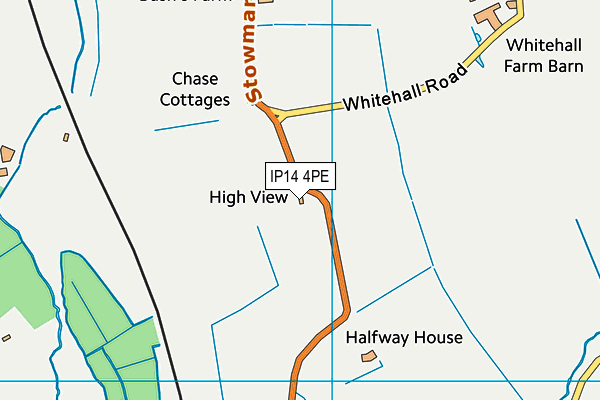 IP14 4PE map - OS VectorMap District (Ordnance Survey) IP14 4PE map - OS VectorMap District (Ordnance Survey)