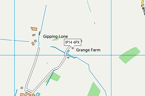 IP14 4PX map - OS VectorMap District (Ordnance Survey) IP14 4PX map - OS VectorMap District (Ordnance Survey)