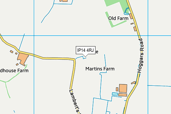 IP14 4RJ map - OS VectorMap District (Ordnance Survey) IP14 4RJ map - OS VectorMap District (Ordnance Survey)