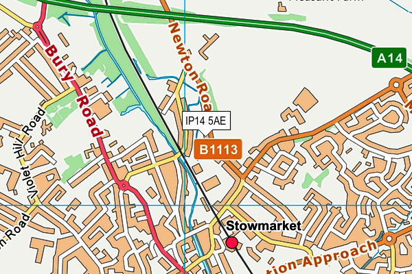 IP14 5AE map - OS VectorMap District (Ordnance Survey) IP14 5AE map - OS VectorMap District (Ordnance Survey)