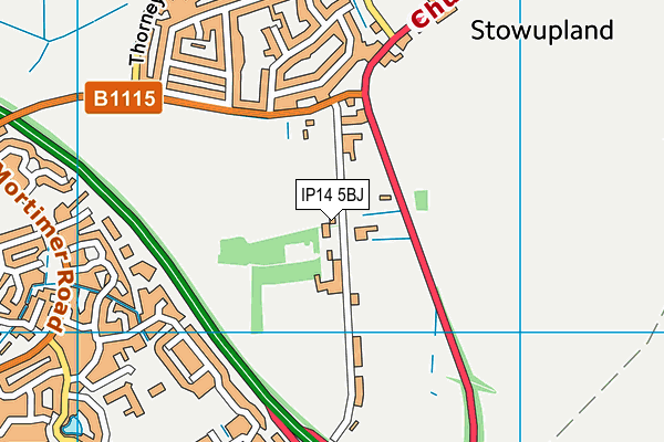IP14 5BJ map - OS VectorMap District (Ordnance Survey) IP14 5BJ map - OS VectorMap District (Ordnance Survey)