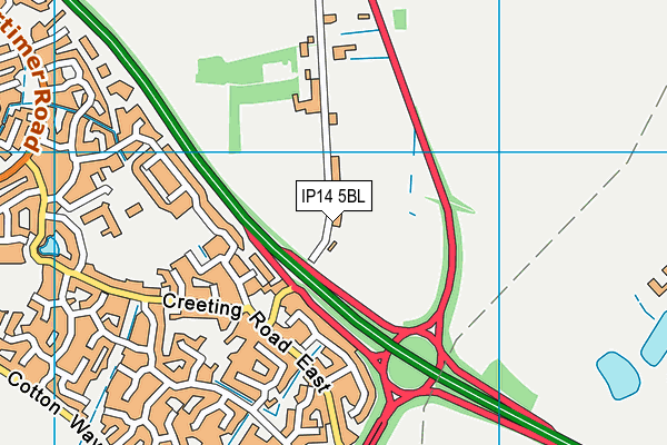 IP14 5BL map - OS VectorMap District (Ordnance Survey)