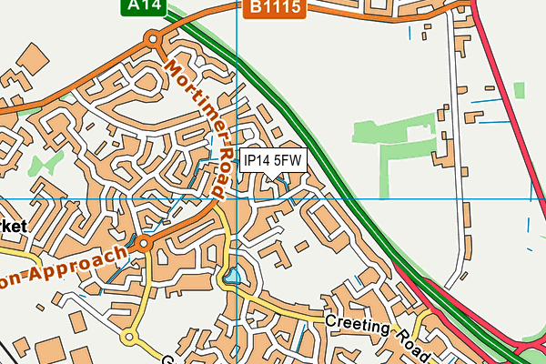 IP14 5FW map - OS VectorMap District (Ordnance Survey) IP14 5FW map - OS VectorMap District (Ordnance Survey)