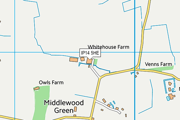 IP14 5HE map - OS VectorMap District (Ordnance Survey) IP14 5HE map - OS VectorMap District (Ordnance Survey)