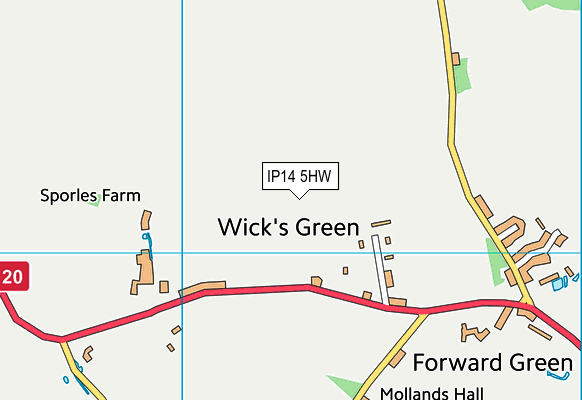 IP14 5HW map - OS VectorMap District (Ordnance Survey) IP14 5HW map - OS VectorMap District (Ordnance Survey)