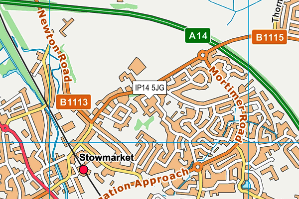 IP14 5JG map - OS VectorMap District (Ordnance Survey) IP14 5JG map - OS VectorMap District (Ordnance Survey)