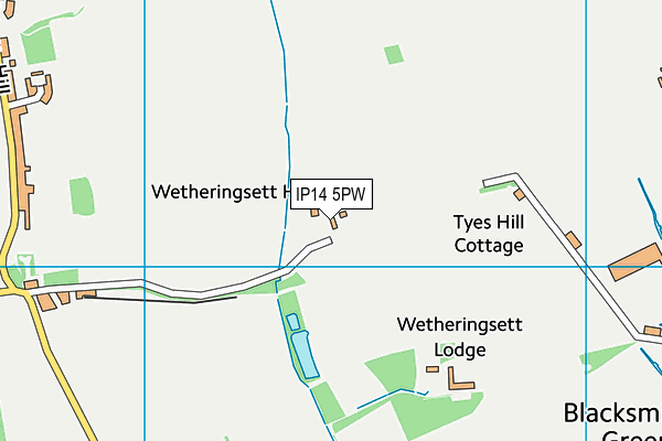 IP14 5PW map - OS VectorMap District (Ordnance Survey) IP14 5PW map - OS VectorMap District (Ordnance Survey)