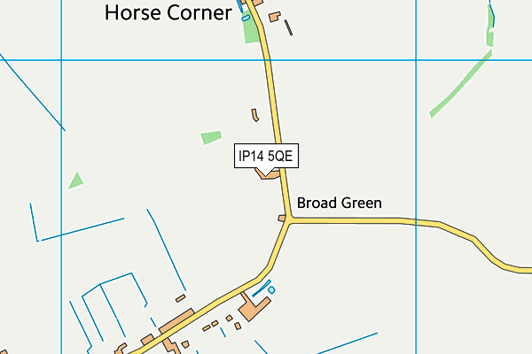 IP14 5QE map - OS VectorMap District (Ordnance Survey) IP14 5QE map - OS VectorMap District (Ordnance Survey)