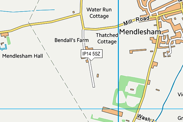 IP14 5SZ map - OS VectorMap District (Ordnance Survey)