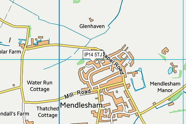 IP14 5TJ map - OS VectorMap District (Ordnance Survey) IP14 5TJ map - OS VectorMap District (Ordnance Survey)
