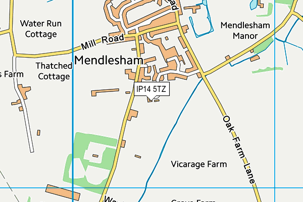 IP14 5TZ map - OS VectorMap District (Ordnance Survey) IP14 5TZ map - OS VectorMap District (Ordnance Survey)