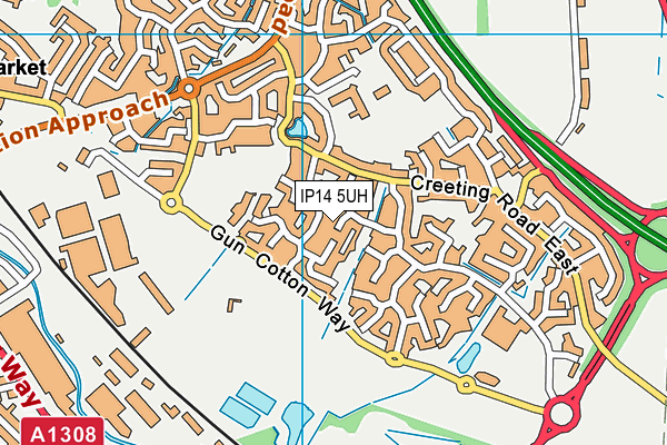 IP14 5UH map - OS VectorMap District (Ordnance Survey) IP14 5UH map - OS VectorMap District (Ordnance Survey)