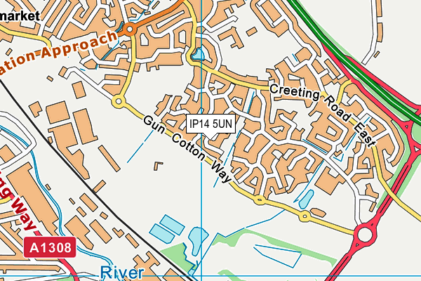 IP14 5UN map - OS VectorMap District (Ordnance Survey) IP14 5UN map - OS VectorMap District (Ordnance Survey)