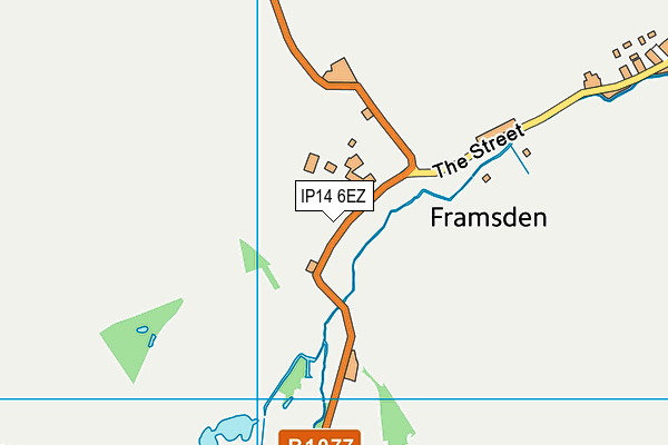 IP14 6EZ map - OS VectorMap District (Ordnance Survey)
