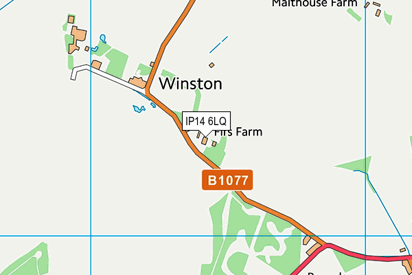IP14 6LQ map - OS VectorMap District (Ordnance Survey) IP14 6LQ map - OS VectorMap District (Ordnance Survey)