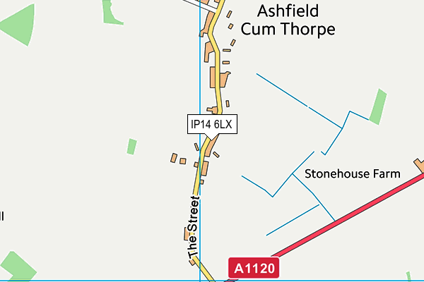 IP14 6LX map - OS VectorMap District (Ordnance Survey) IP14 6LX map - OS VectorMap District (Ordnance Survey)