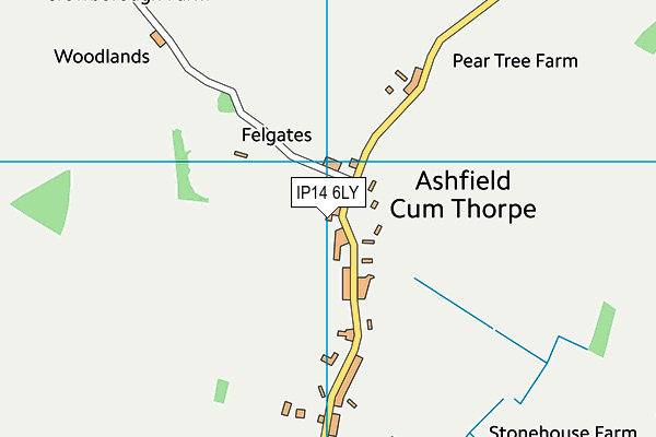 IP14 6LY map - OS VectorMap District (Ordnance Survey) IP14 6LY map - OS VectorMap District (Ordnance Survey)