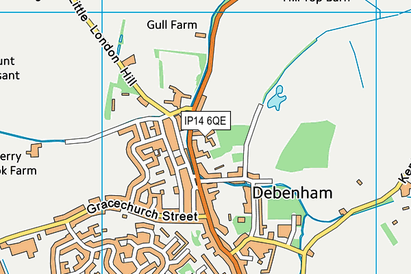 IP14 6QE map - OS VectorMap District (Ordnance Survey) IP14 6QE map - OS VectorMap District (Ordnance Survey)