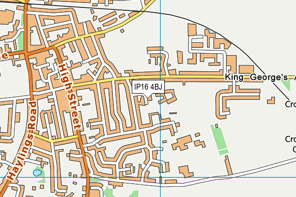 IP16 4BJ map - OS VectorMap District (Ordnance Survey) IP16 4BJ map - OS VectorMap District (Ordnance Survey)