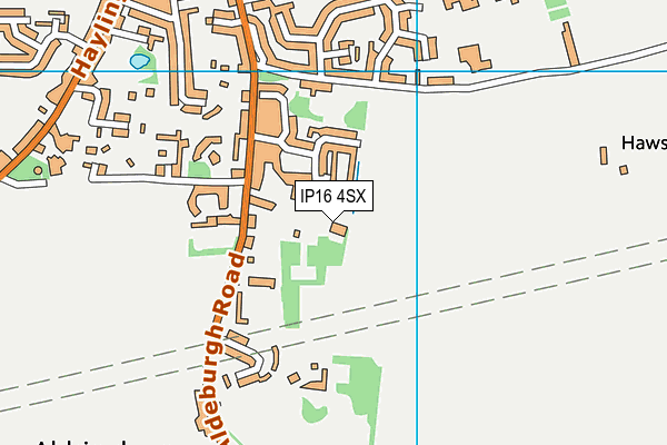 IP16 4SX map - OS VectorMap District (Ordnance Survey) IP16 4SX map - OS VectorMap District (Ordnance Survey)