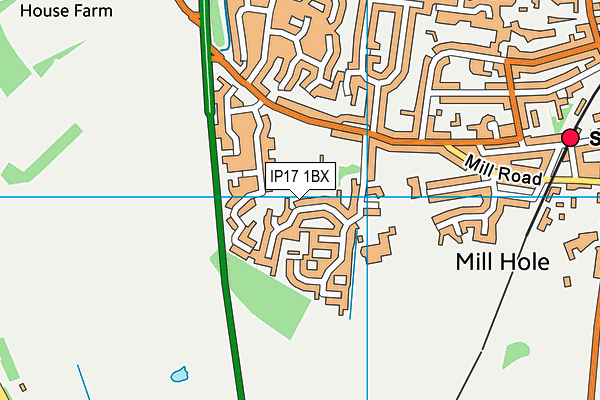 IP17 1BX map - OS VectorMap District (Ordnance Survey) IP17 1BX map - OS VectorMap District (Ordnance Survey)