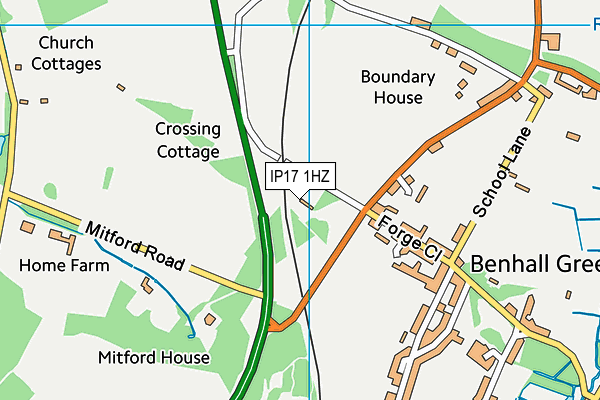 IP17 1HZ map - OS VectorMap District (Ordnance Survey) IP17 1HZ map - OS VectorMap District (Ordnance Survey)