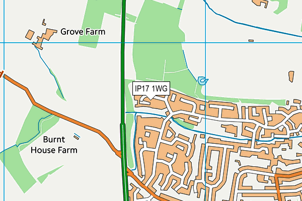 IP17 1WG map - OS VectorMap District (Ordnance Survey) IP17 1WG map - OS VectorMap District (Ordnance Survey)